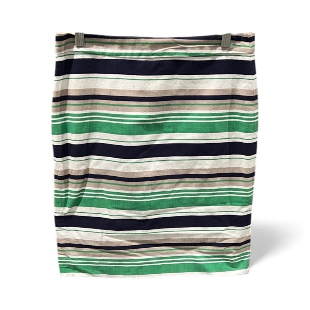 Banana Republic Striped Green and Navy Pencil Skirt size 6